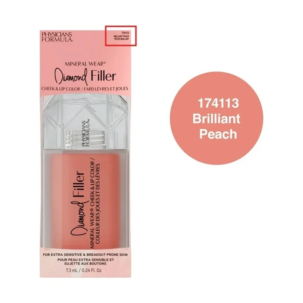 Physicians Formula Diamond Filler Cheek & Lip Color - Brilliant Peach, NEW